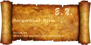 Bergenthal Nina névjegykártya